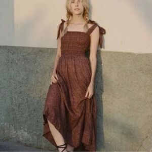 DOEN Jasmine Dress in Rust Ditsy Floral